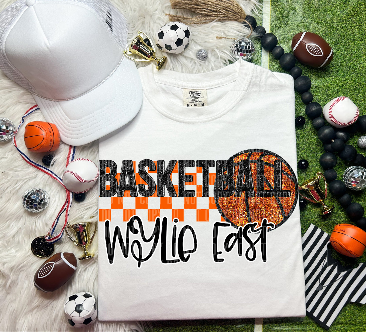 Faux Embroidery Basketball Mascot Drop down + Custom Option Digital Download 300 DPI PNG