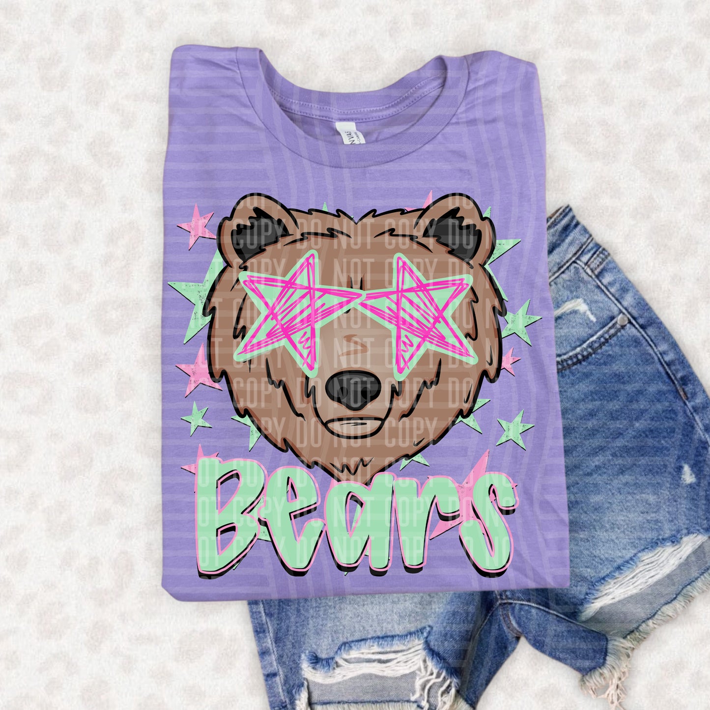 PREPPY STARRY EYED mascots pink/green -  Digital Download 300DPI PNG FILE