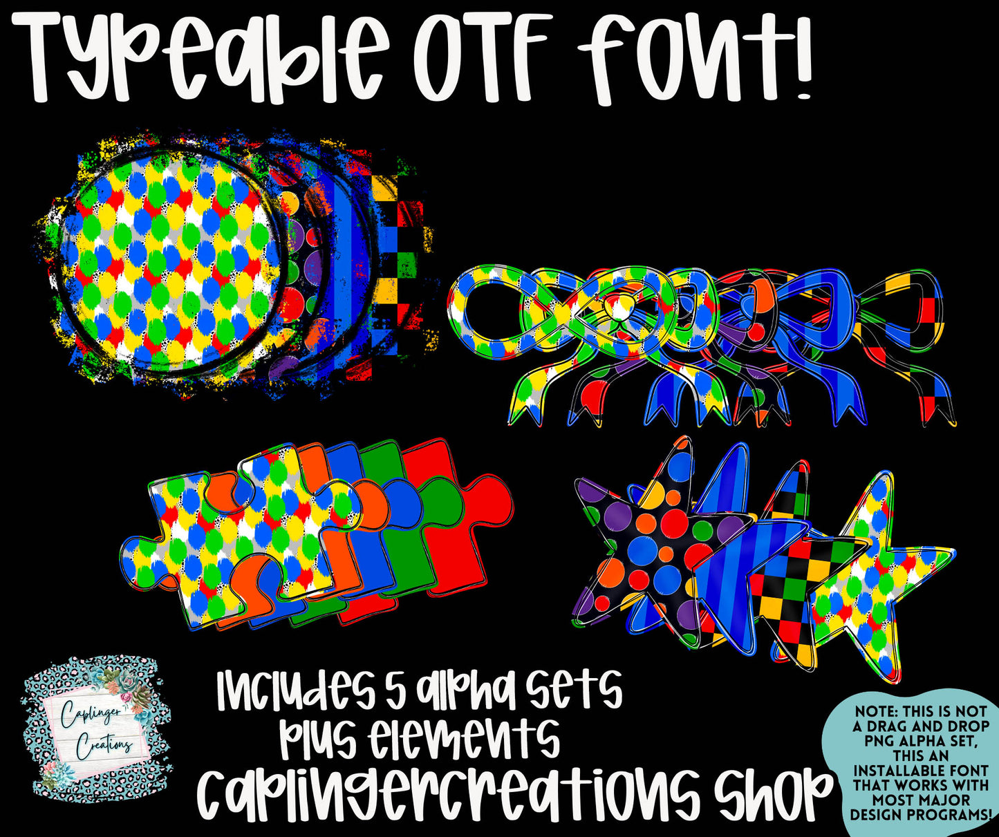 Beautiful Minds- OTF typeable & Drag and Drop PNGS- commercial use included - Digital download
