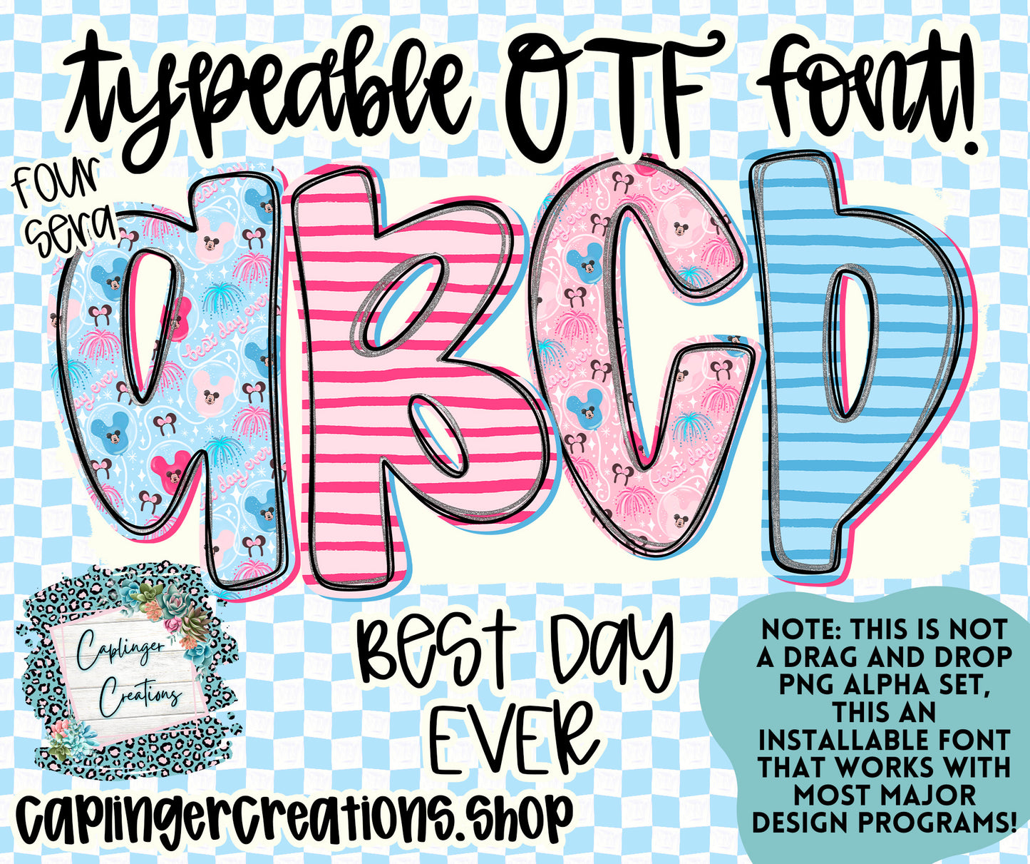 BEST DAY EVER - TYPEABLE OTF FONT + PNGS - Digital download