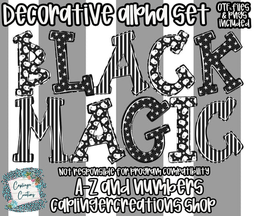 Black Magic - TYPEABLE OTF FONT + PNGS - Digital download