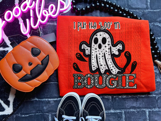 I Put The Boo In Bougie (Faux Embroidery) - Digital download 300DPI PNG FILE