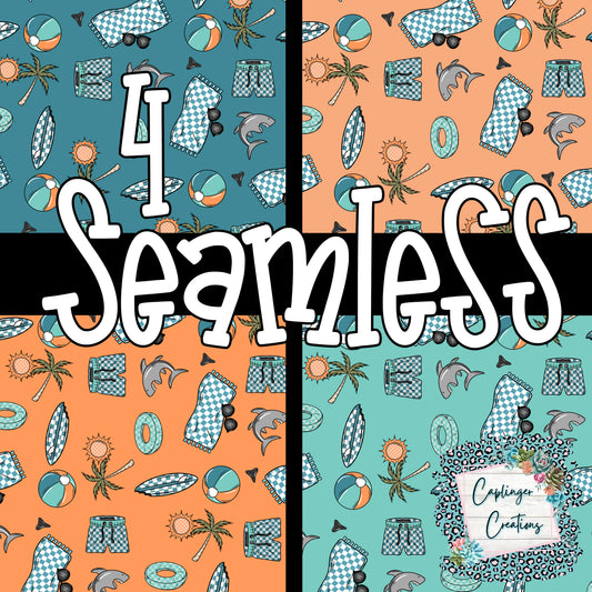 Digital Paper SEAMLESS - BOY SUMMER - Digital download 300DPI PNG FILE