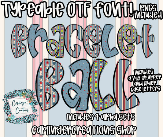 Bracelet Ball - OTF typeable & Drag and Drop PNGS- commercial use included - Digital download