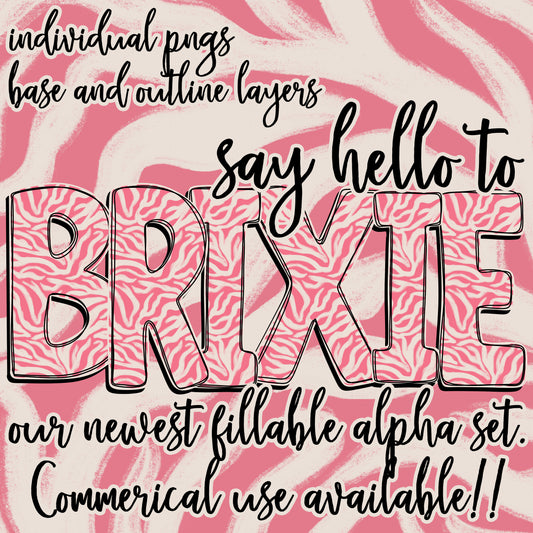 BRIXIE- FILL YOUR OWN ALPHA SETS A-Z, a-z #'s and symbols  - Digital download