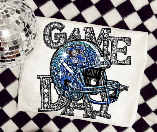 CUSTOM Rhinestone HELMET - Game Day - Digital download 300DPI PNG FILE