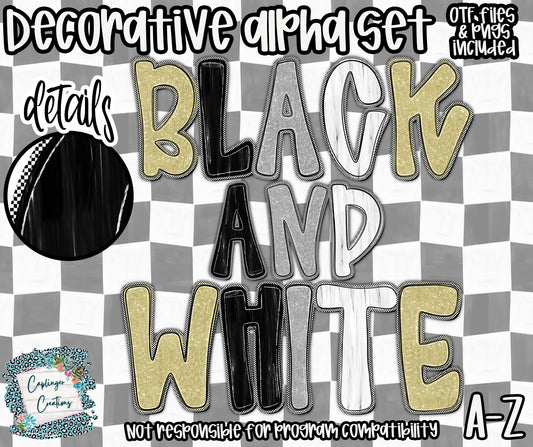 Black and White - OTF & Drag and Drop PNGS- commercial use included - Digital download