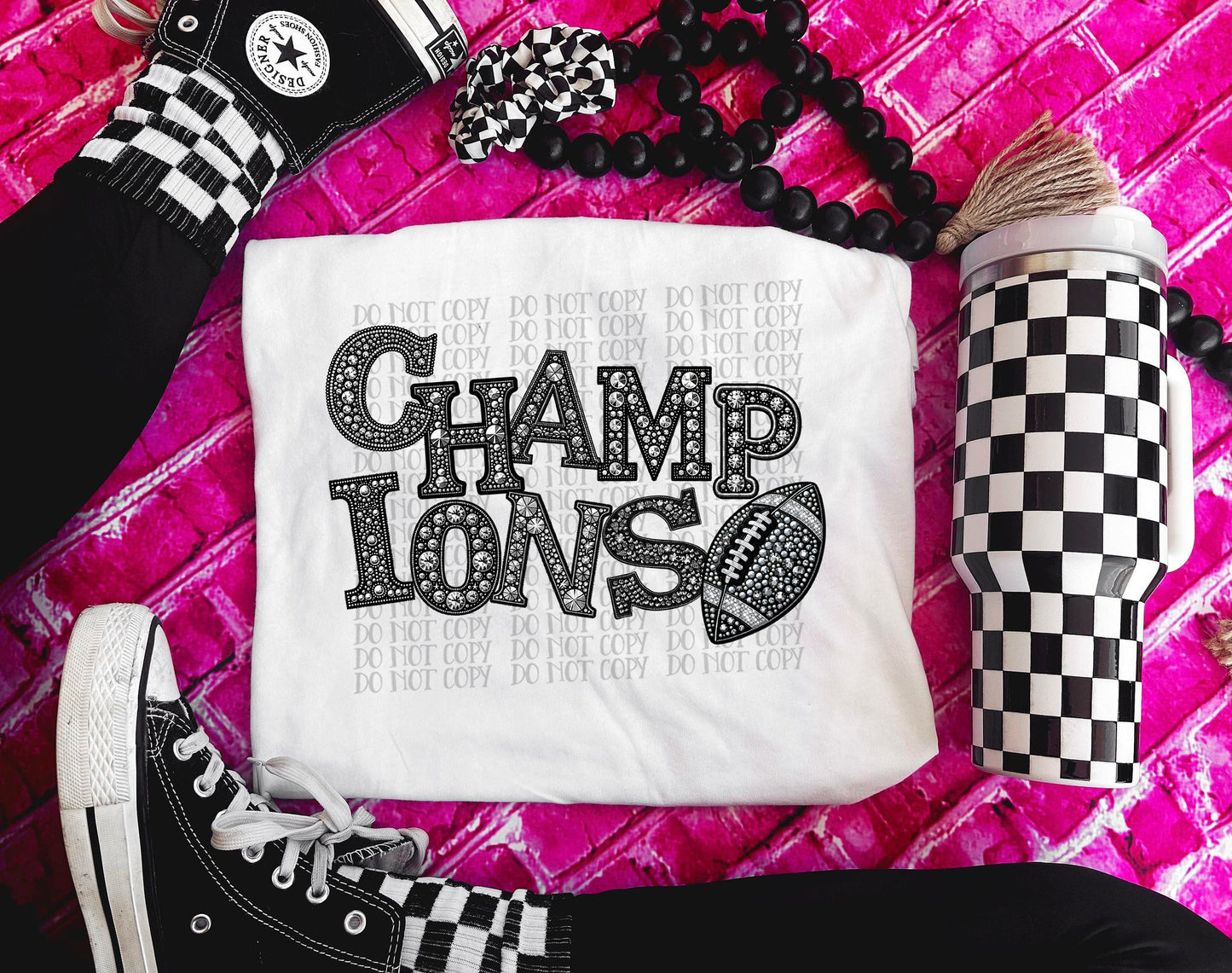 Faux Rhinestone - CHAMPIONS - Digital download 300DPI PNG FILE