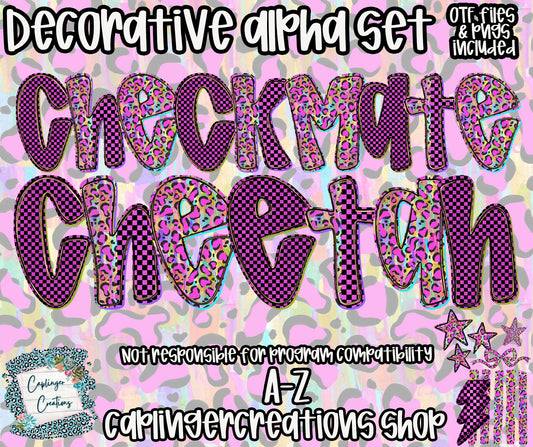 Checkmate Cheetah - OTF & Drag and Drop PNGS- commercial use included - Digital download