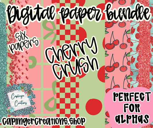 Digital Paper bundle Cherry Crush - Digital download 300DPI PNG FILE