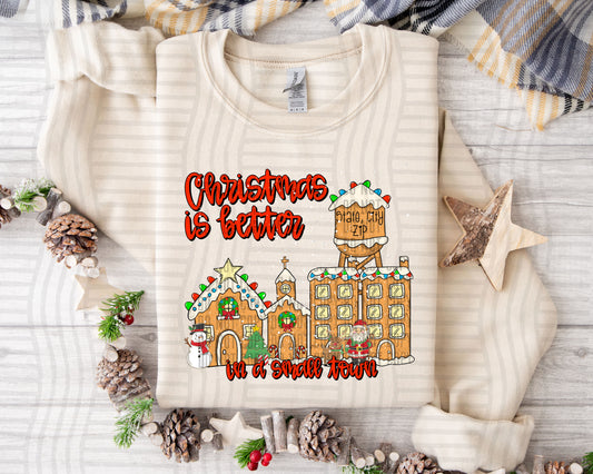 Christmas is better in a small town - blank or custom- optional matching sleeves  - Digital download 300DPI PNG FILE