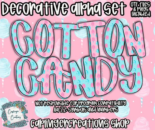 Cotton Candy - OTF & Drag and Drop PNGS- commercial use included - Digital download