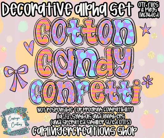 Cotton Candy Confetti  - OTF & Drag and Drop PNGS- commercial use included - Digital download