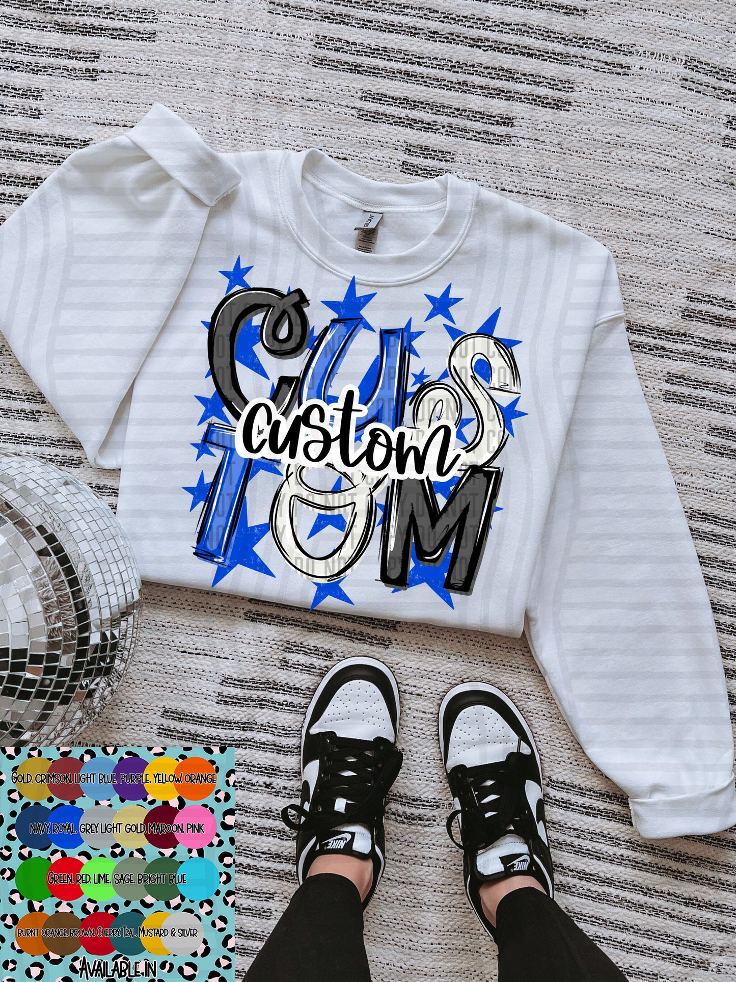 CUSTOM - MESSY SPIRT STARS  - PICK UP TO 4 custom colors to be used- Digital download 300DPI PNG FILL