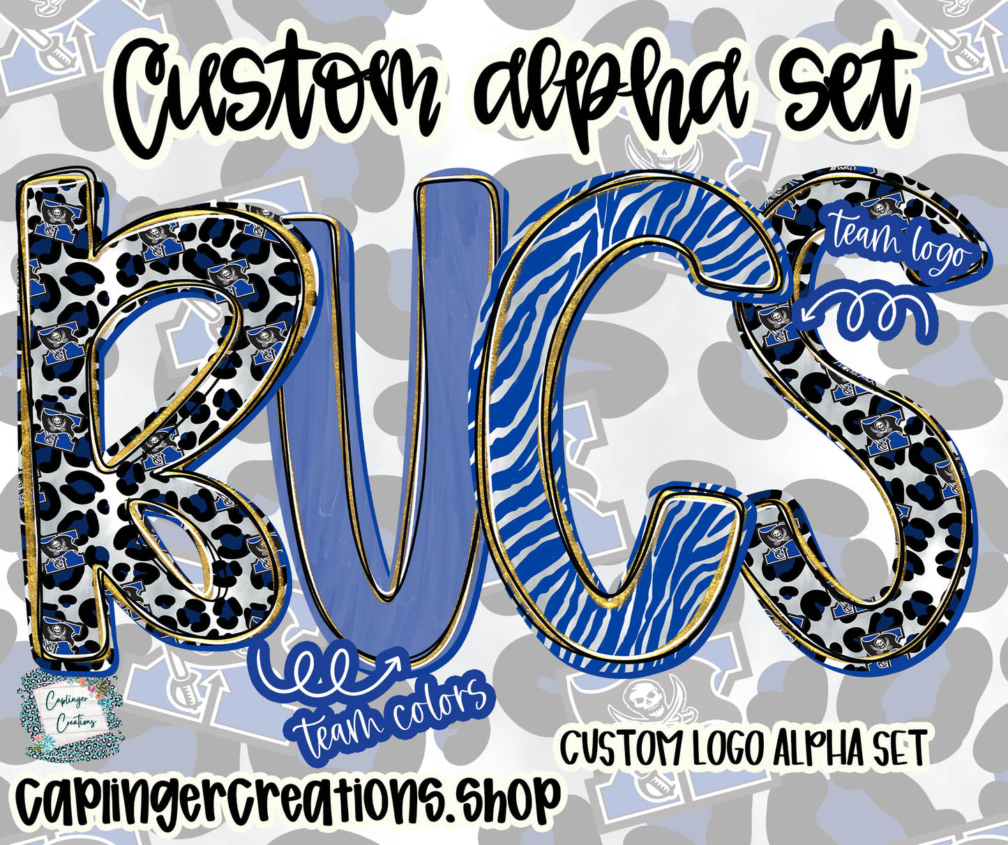 CUSTOM LOGO ALPHA SET - 3 full sets A-Z, 0-9  - Digital download 300DPI PNG FILE