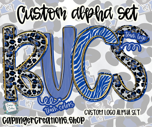 CUSTOM LOGO ALPHA SET - 3 full sets A-Z, 0-9  - Digital download 300DPI PNG FILE