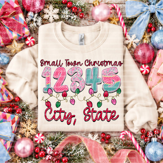 Small Town Christmas Zip, Town, State  (2610-0029) Digital Download 300DPI PNG FILE