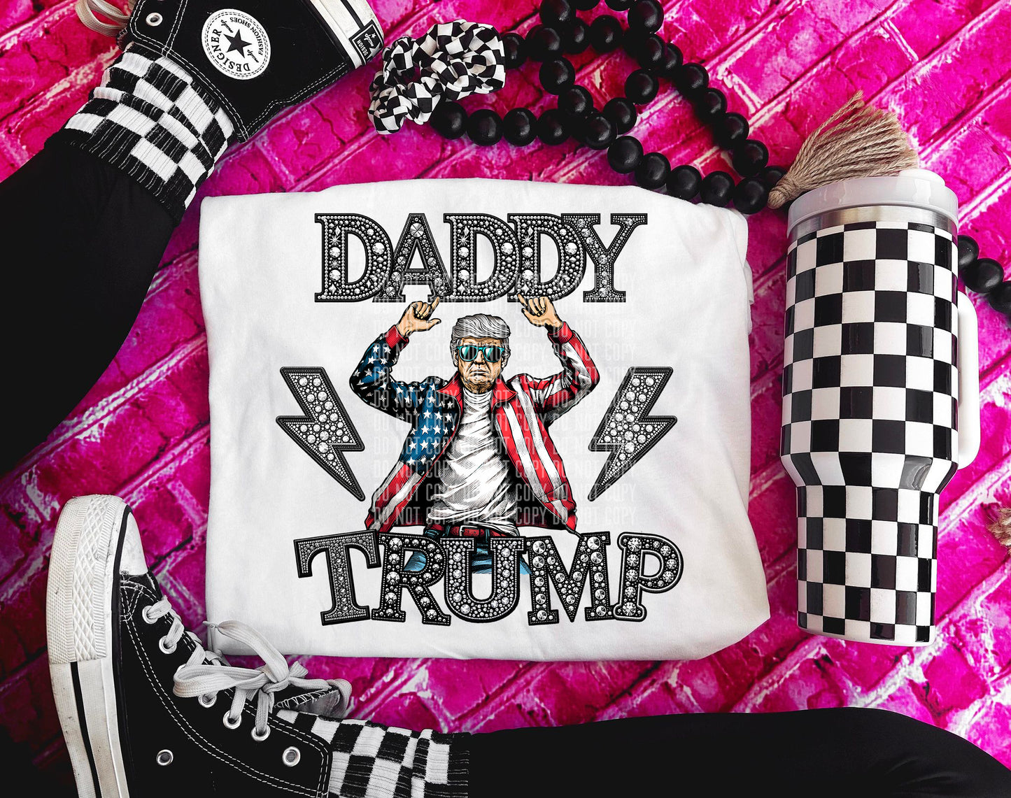 Daddy T Man Faux Rhinestones - Digital download 300DPI PNG FILE