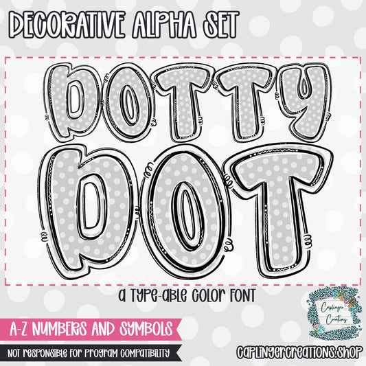 Dotty Dot - ALLOWED TO CHANGE COLORS - TYPEABLE OTF FONT + PNGS - Digital download