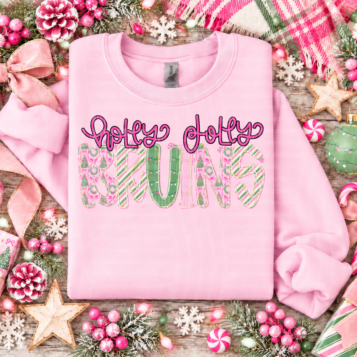 Holly Jolly Mistletoe Magic Mascots - BRUINS mockup