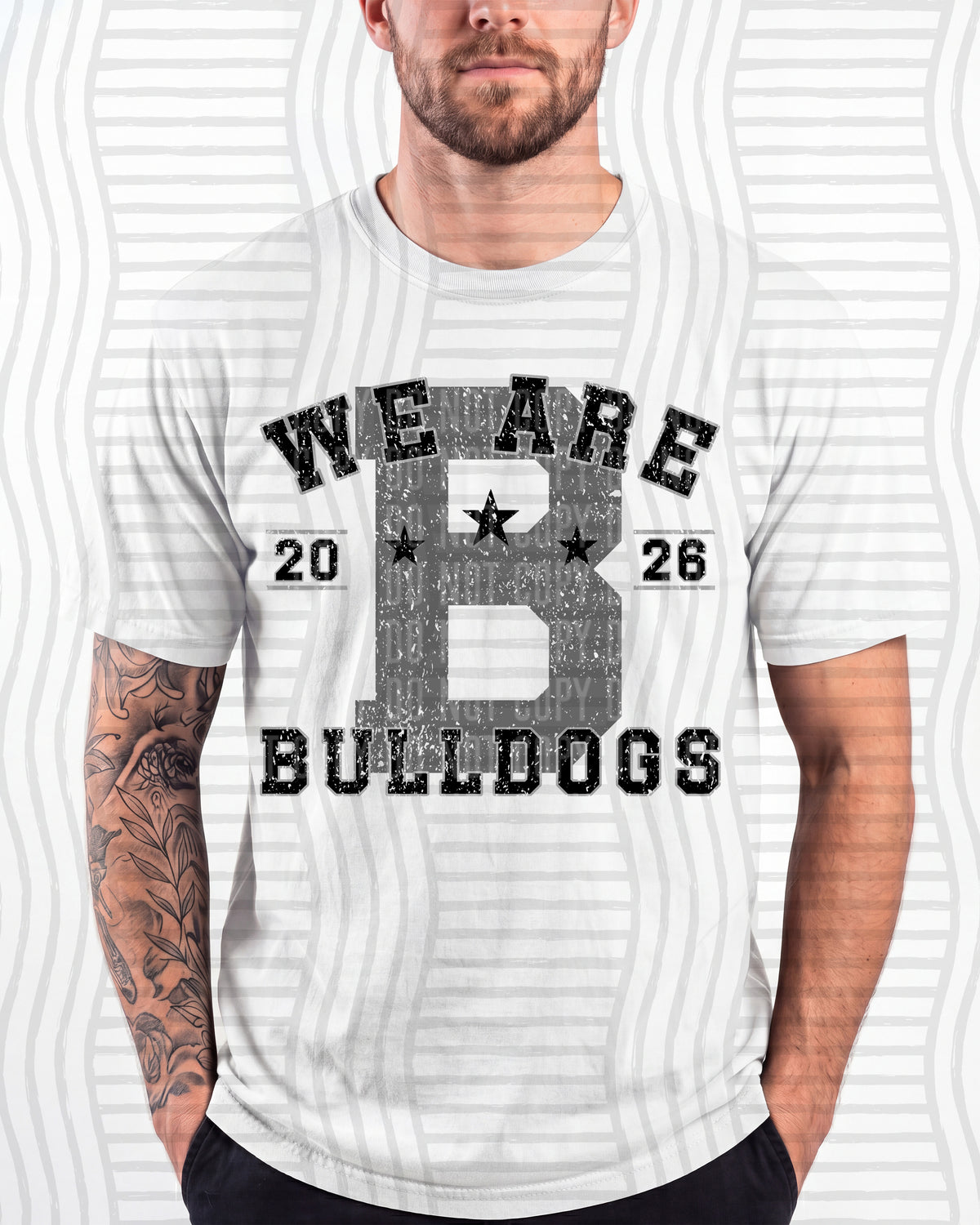 Varsity Initial Mascots - BULLDOGS mockup