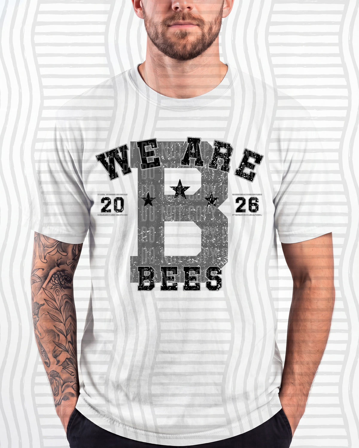 Varsity Initial Mascots - BEES mockup
