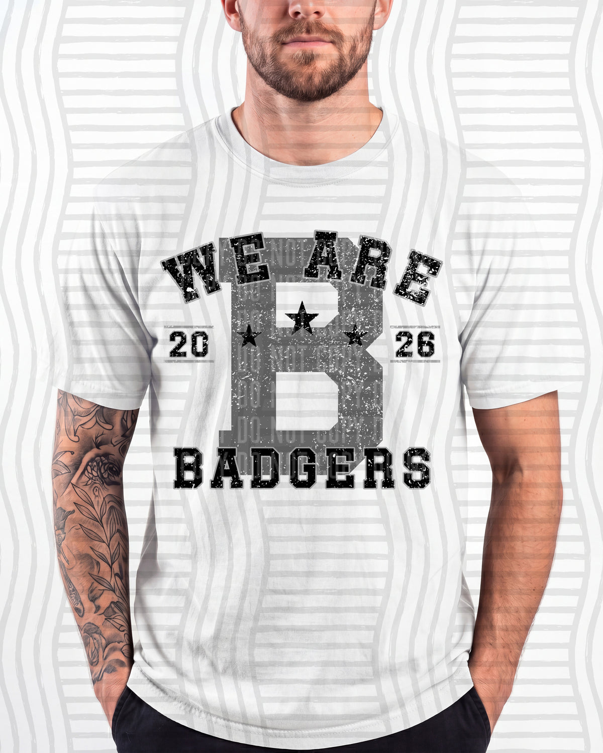 Varsity Initial Mascots - BADGERS mockup