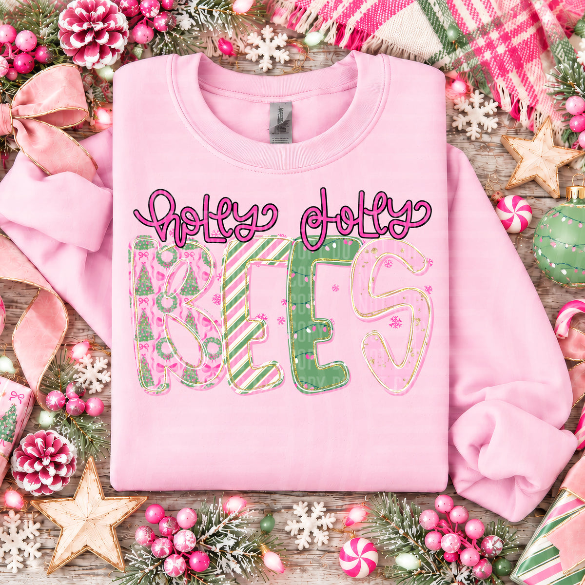 Holly Jolly Mistletoe Magic Mascots - BEES mockup