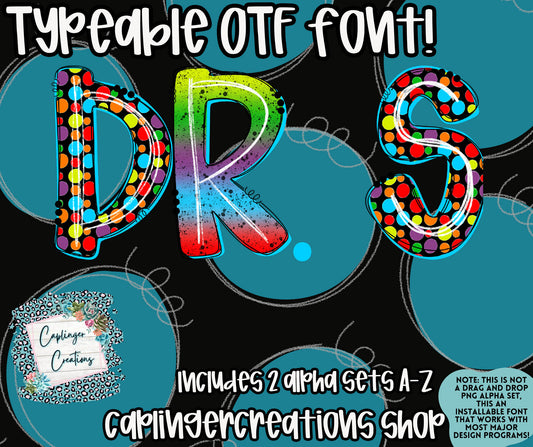 Dr S - TYPEABLE OTF FONT + PNGS- commercial use included - Digital download