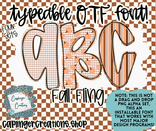 Fall Fling- TYPEABLE OTF FONT + PNGS - Digital download