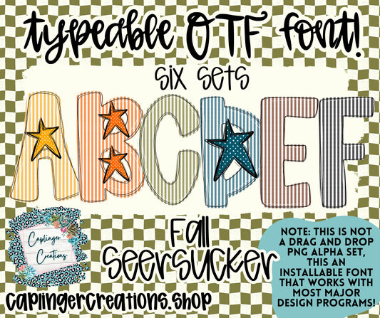 Fall Seersucker - TYPEABLE OTF FONT + PNGS - Digital download