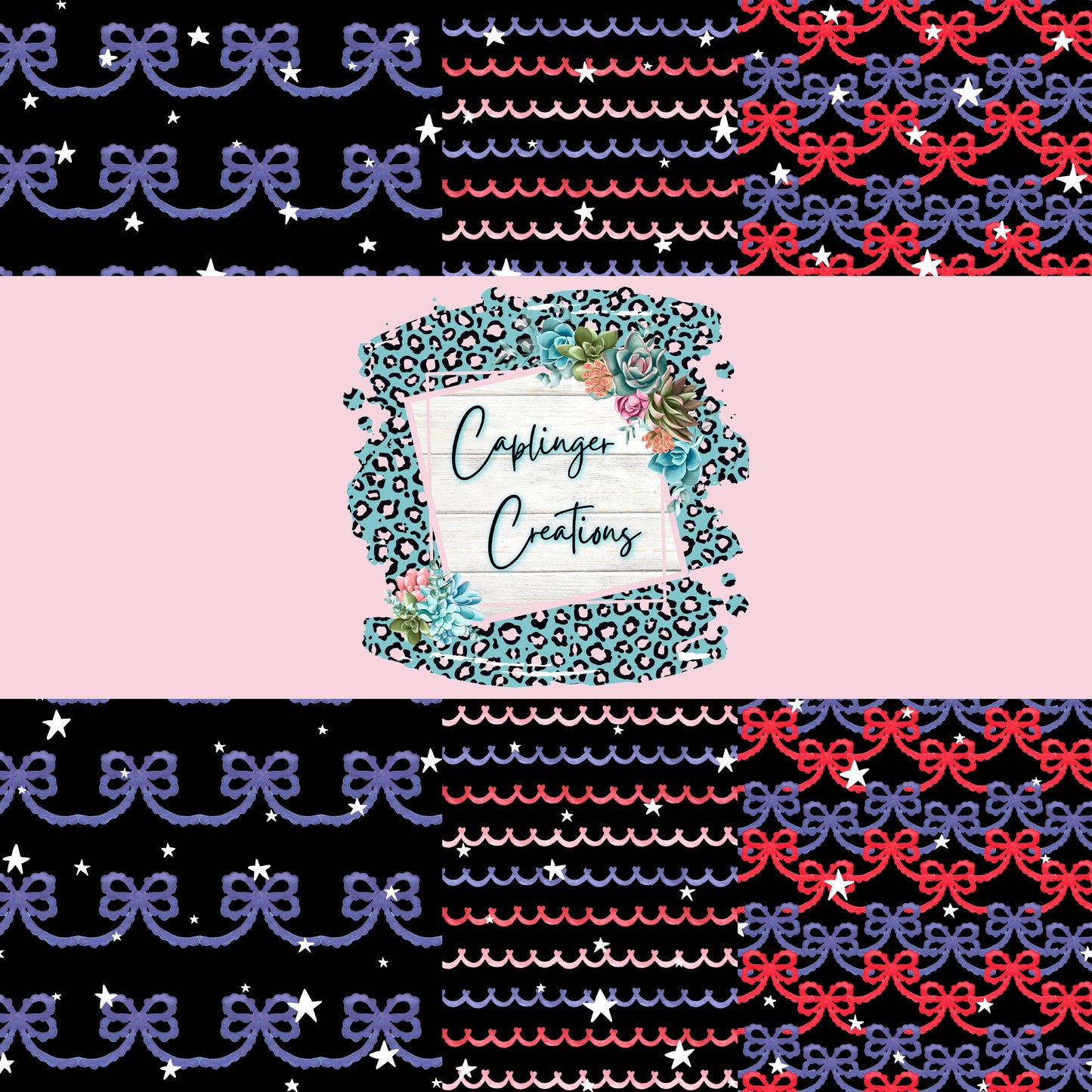 Digital Paper SEAMLESS - RWB Bows - Digital download 300DPI PNG FILE