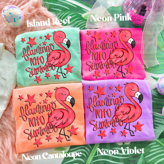 Flamingo into summer - Digital Download 300DPI PNG FILE