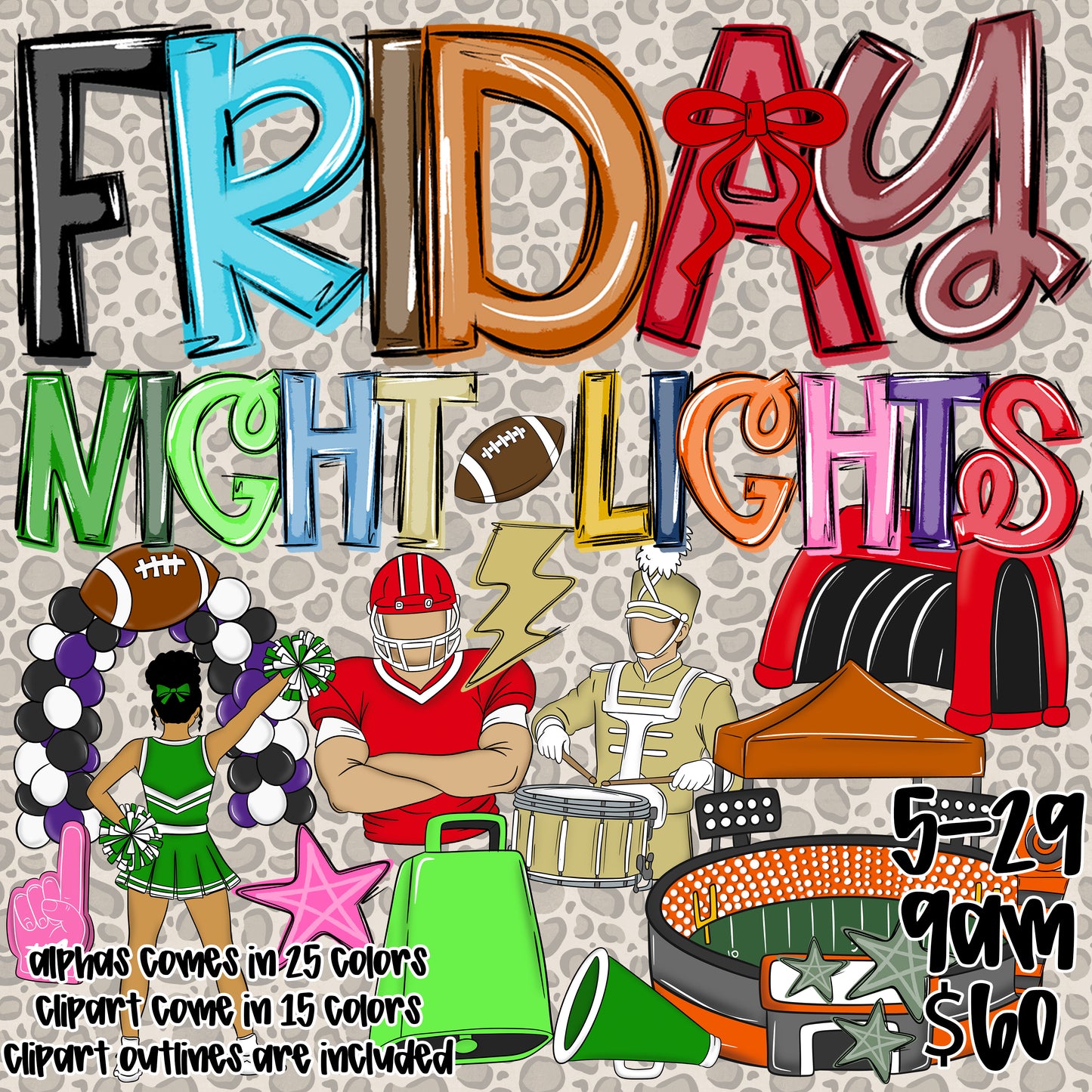 FRIDAY NIGHT LIGHTS 2.0 COLLAB  - Caplinger Creations and Chelsey Nicole Designs - Digital download 300DPI PNG FILE