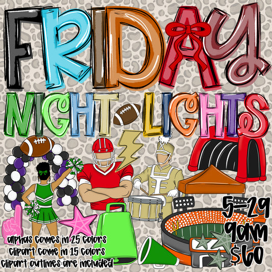 FRIDAY NIGHT LIGHTS 2.0 COLLAB  - Caplinger Creations and Chelsey Nicole Designs - Digital download 300DPI PNG FILE