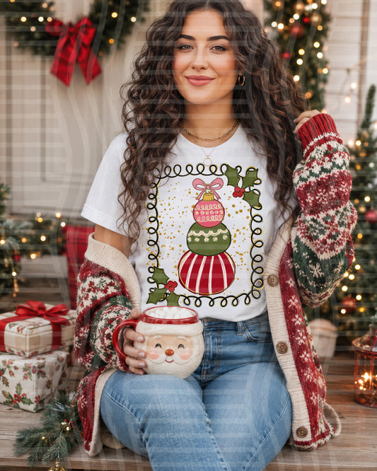 Christmas Bulb Frame -  Digital Download 300DPI PNG FILE