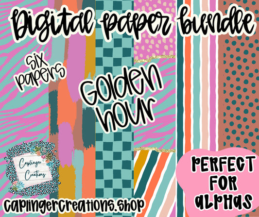Digital Paper bundle Golden Hour - Digital download 300DPI PNG FILE