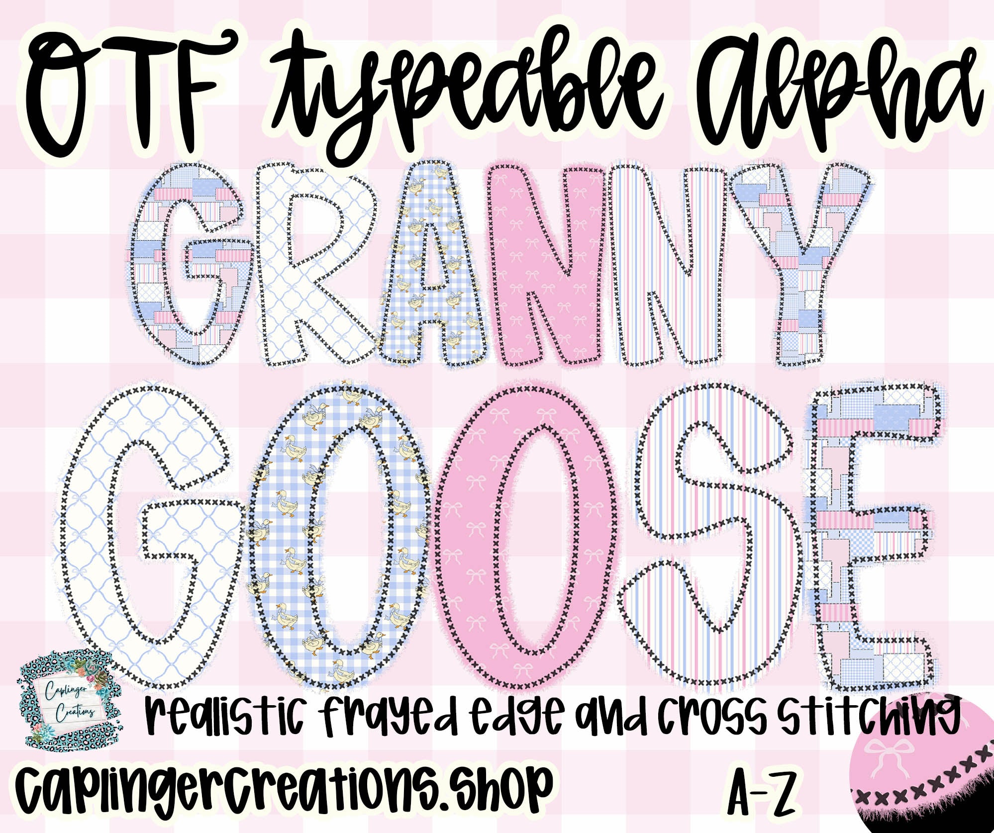 Granny Goose - OTF typeable & Drag and Drop PNGS- commercial use inclu ...