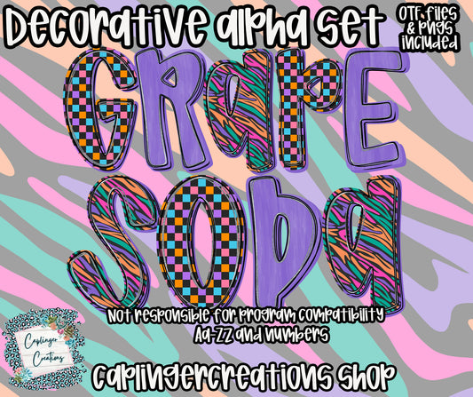 Grape Soda - OTF & Drag and Drop PNGS- commercial use included - Digital download