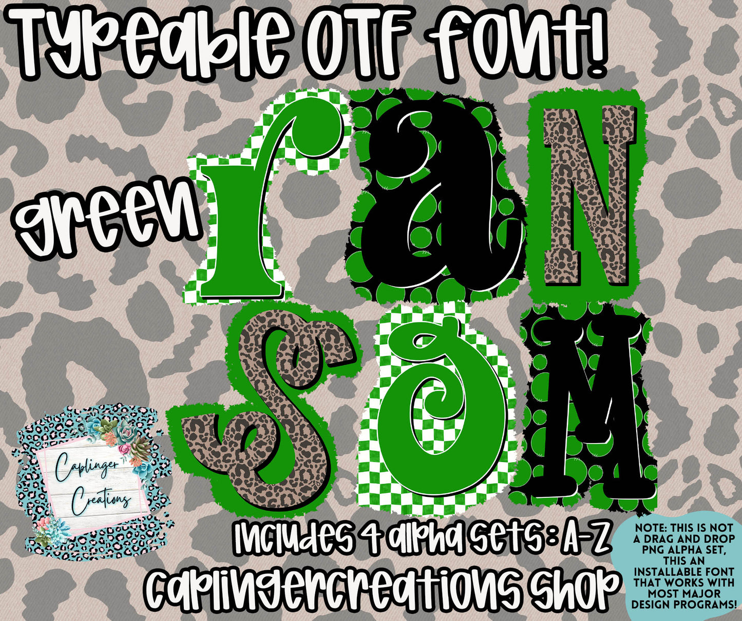RANSOM Spirit - OTF typeable & Drag and Drop PNGS- commercial use included - Digital download