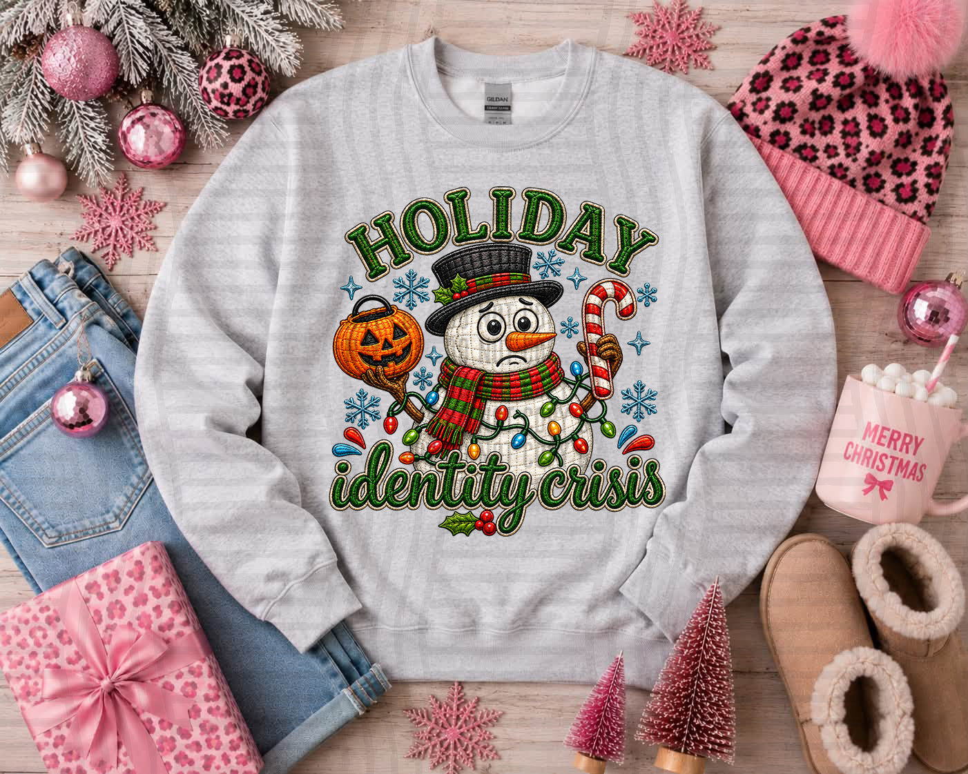 Holiday Faux Embroidery (AI assisted) _ CHOOSE DESIGN  - 300 DPI digital download