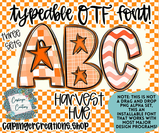 Harvest Hue - TYPEABLE OTF FONT + PNGS - Digital download