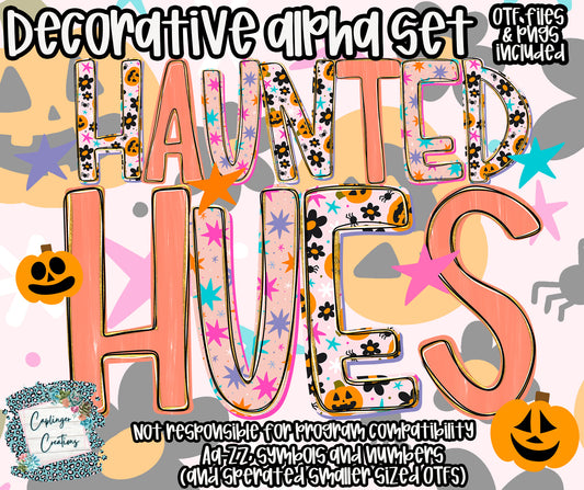 Haunted Hues - TYPEABLE OTF FONT + PNGS - Digital download