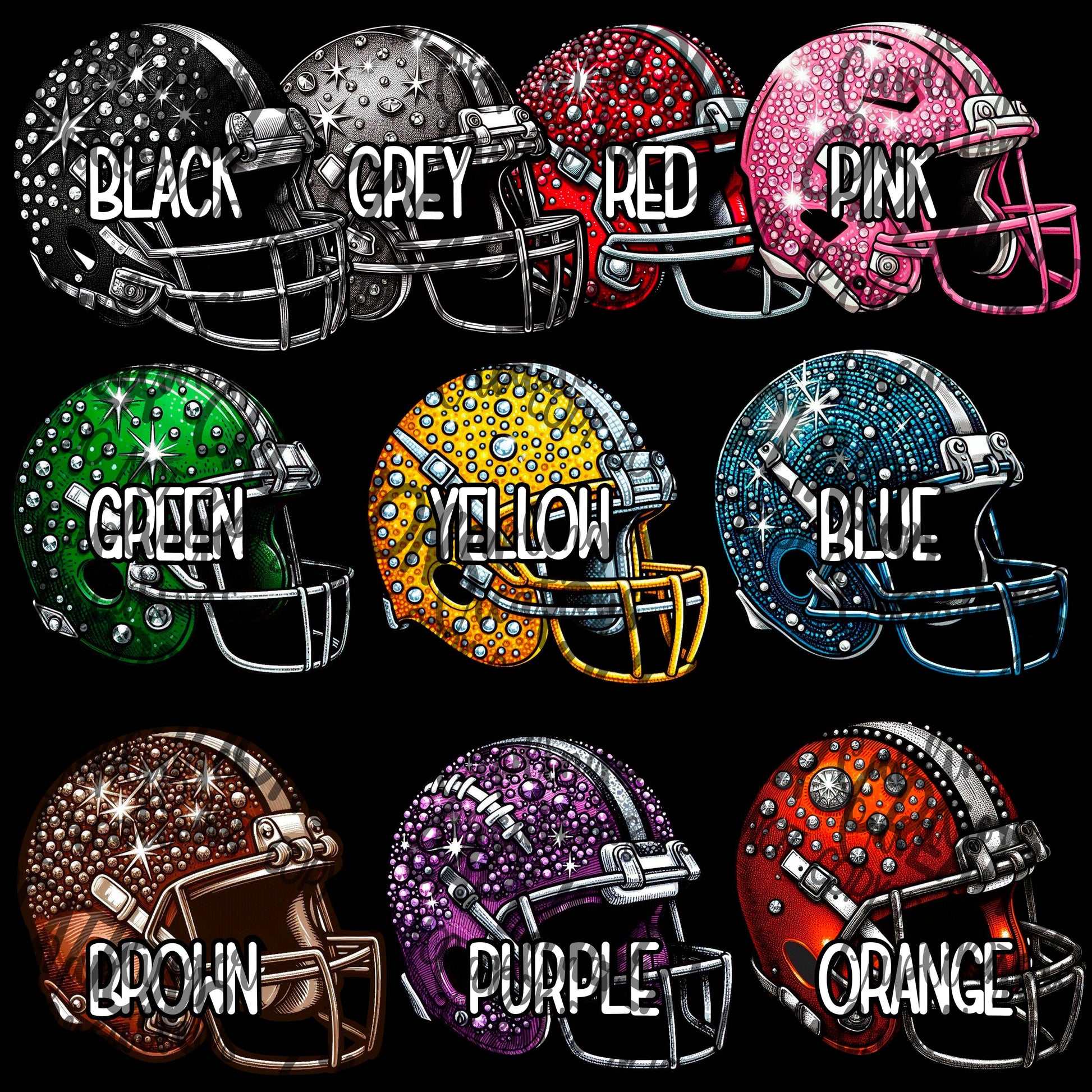 custom digital football helmet image CUSTOM Rhinestone HELMET - Game Day