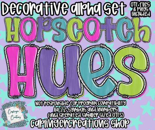 Hopscotch Hues - OTF & Drag and Drop PNGS- commercial use included - Digital download
