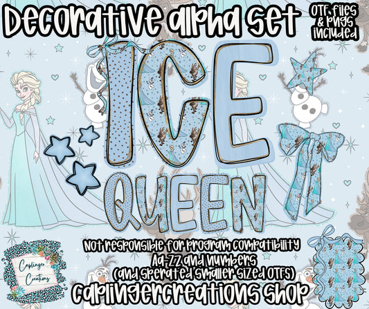 Ice Queen - OTF & Drag and Drop PNGS- commercial use included - Digital download