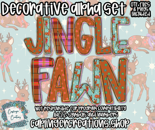 Jingle Fawn - TYPEABLE OTF FONT + PNGS - Digital download