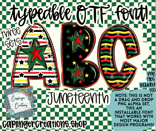 Juneteenth Celebration - TYPEABLE OTF FONT + PNGS - Digital download
