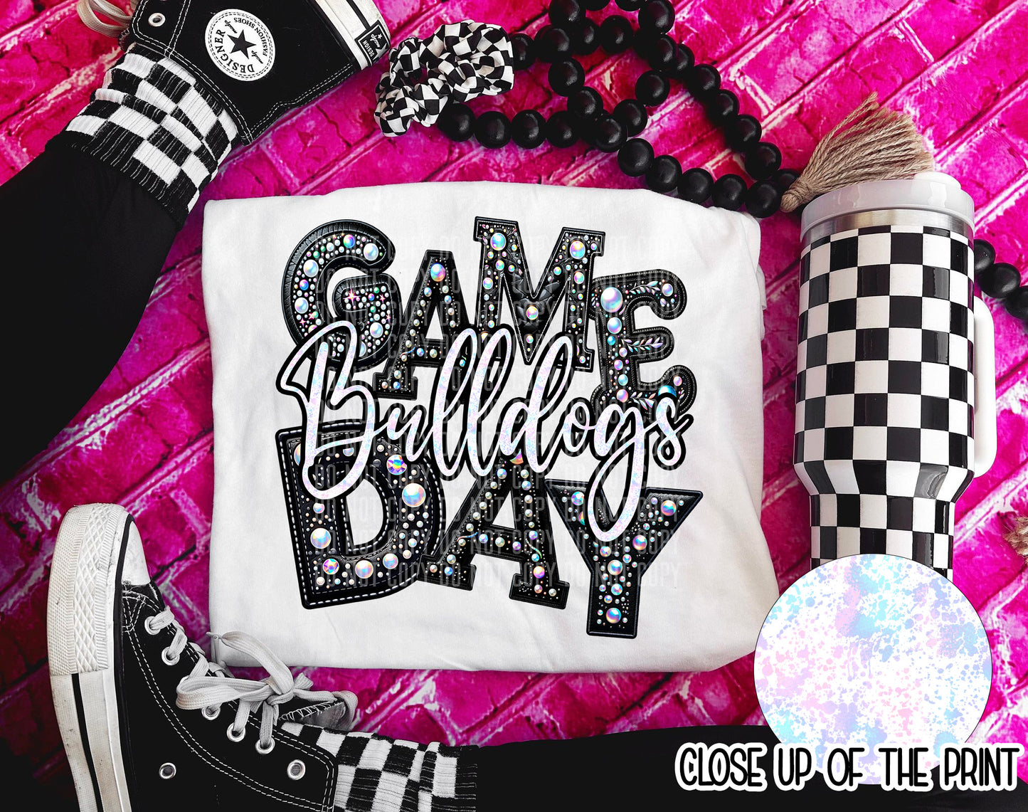 PICK A TEAM OR CUSTOM - Game Day Leather - Digital download 300DPI PNG FILE