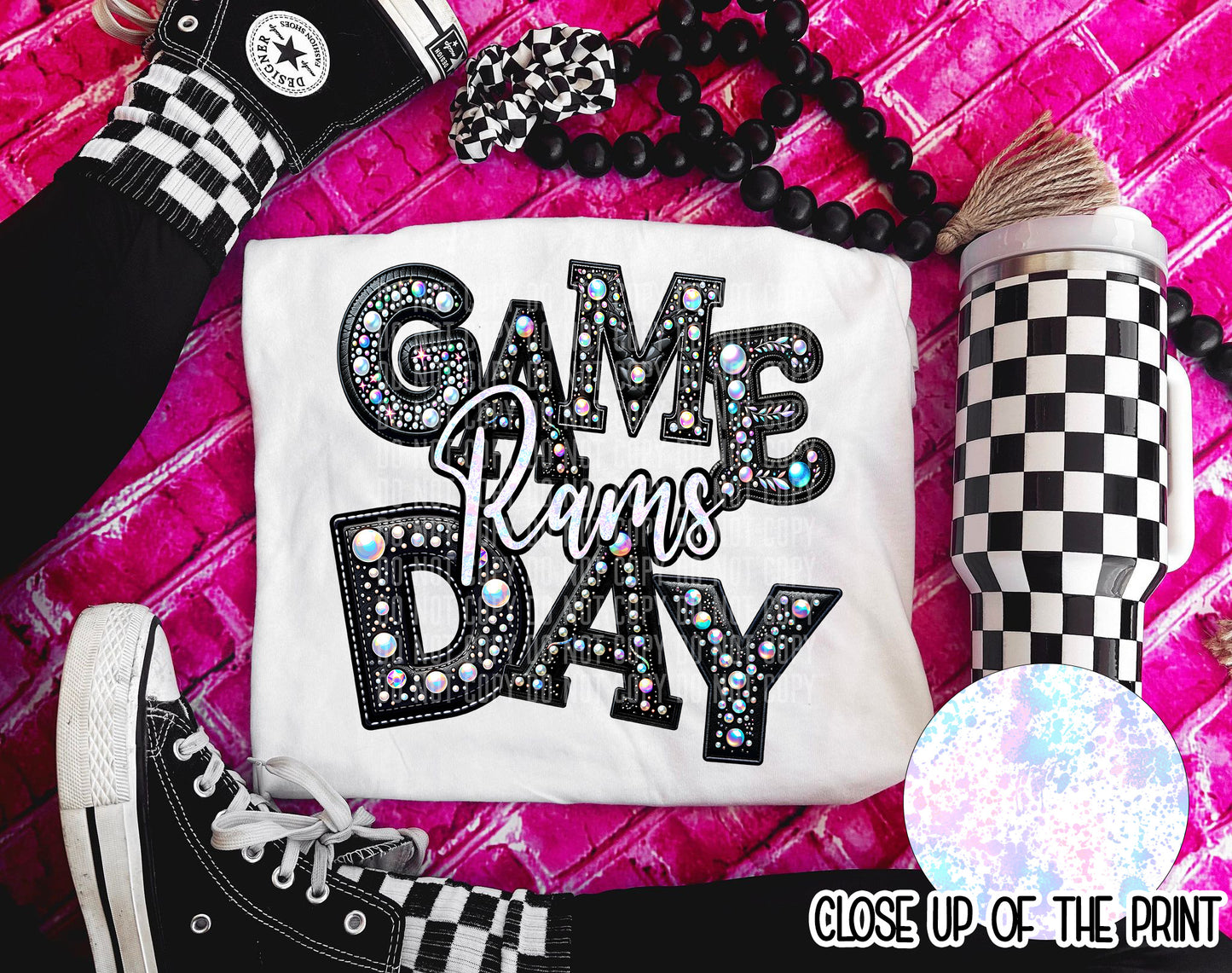 PICK A TEAM OR CUSTOM - Game Day Leather - Digital download 300DPI PNG FILE